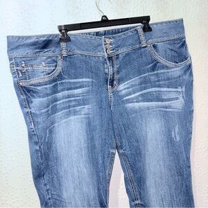 Amethyst Jeans Bootcut Medium Wash Stretch Denim Classic Low Rise Y2K Vintage 24